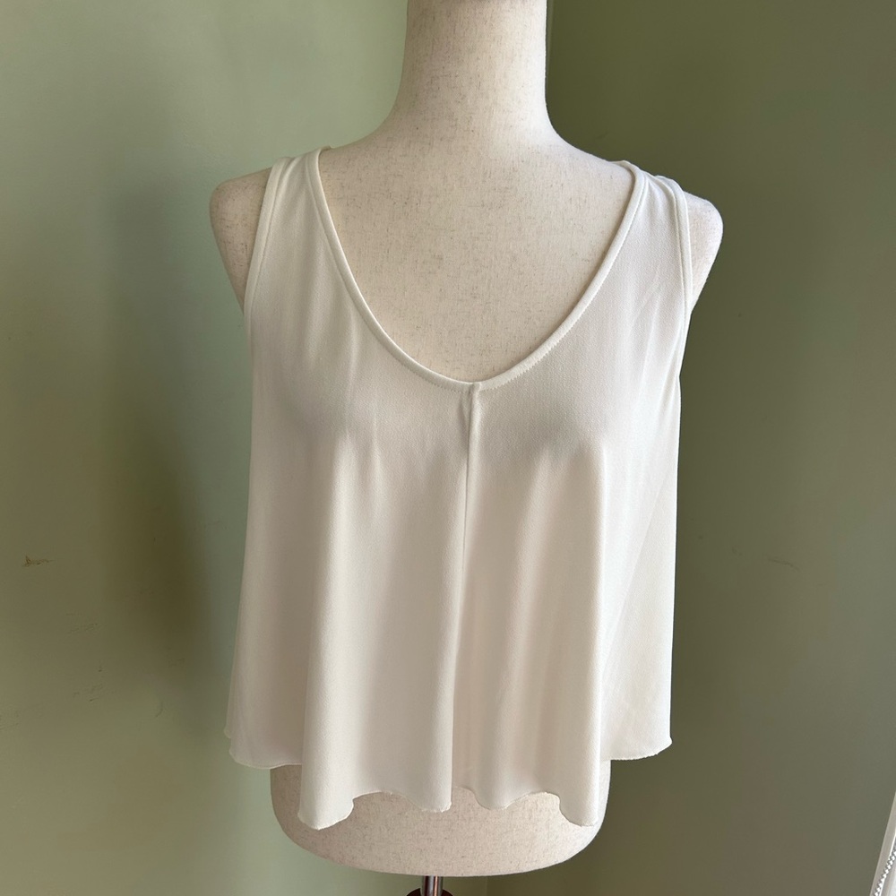 Mango Casual ivory A-line tank top. Size Small. 1.5 inch straps.